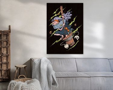 Voorbeeld van het werk in een kamer