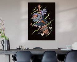 Voorbeeld van het werk in een kamer