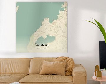 Vintage landkaart van Vadstena, Sweden. van MijnStadsPoster