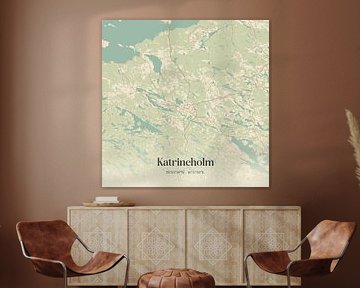 Alte Karte von Katrineholm, Schweden. von Ortsdrucke