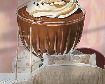 Dessert Art | Leckere Schokoladenmousse auf Teller von Wunderbare Kunst