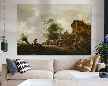 Isaac van Ostade, Reisende vor einem Gasthaus, 1646 von Atelier Liesjes