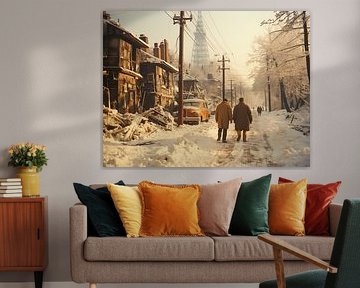 Photo analogique vintage en hiver Russie années 1950