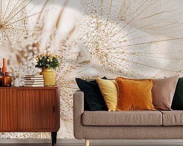 Rural atmosphere: Water droplets on the fluff of a fluff ball by Marjolijn van den Berg