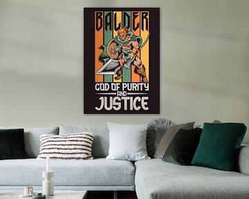 Noordse god Balder met schild en zwaard van Pixelbull Design