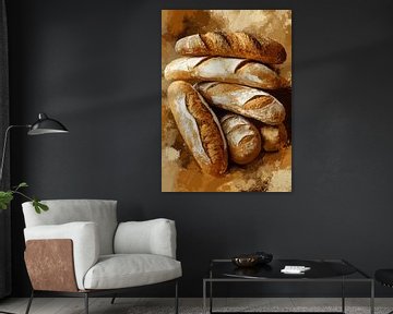 Close-up van vers gebakken knapperig stokbrood van Pixelbull Design