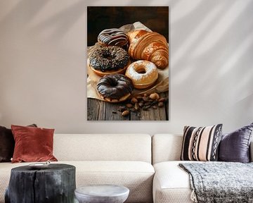 Heerlijk gebak met chocolade en croissant van Pixelbull Design