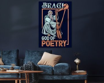 Bragi, Noorse god van de poëzie en muziek van Pixelbull Design