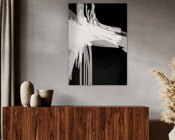 Strokes 14 | Expressief Zwart en Neutraal Abstract van Menega Sabidussi