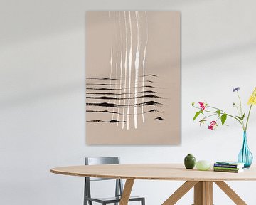 Strokes 12 | Black &amp ; White Neutral Brush Stroke Abstract sur Menega Sabidussi