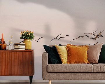 Pelicans Floating in the Morning Silence by Femke Ketelaar