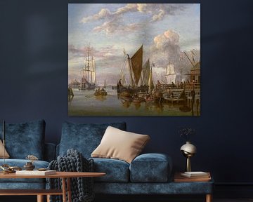 Gezicht op het IJ bij Amsterdam, Abraham Storck