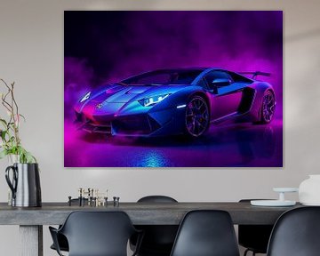 Lamborghini Veneno Blauw Neon van MIROKKU