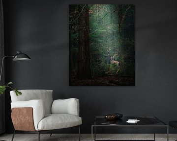 The Red Deer Disappears into the Green by Wennekes Photography