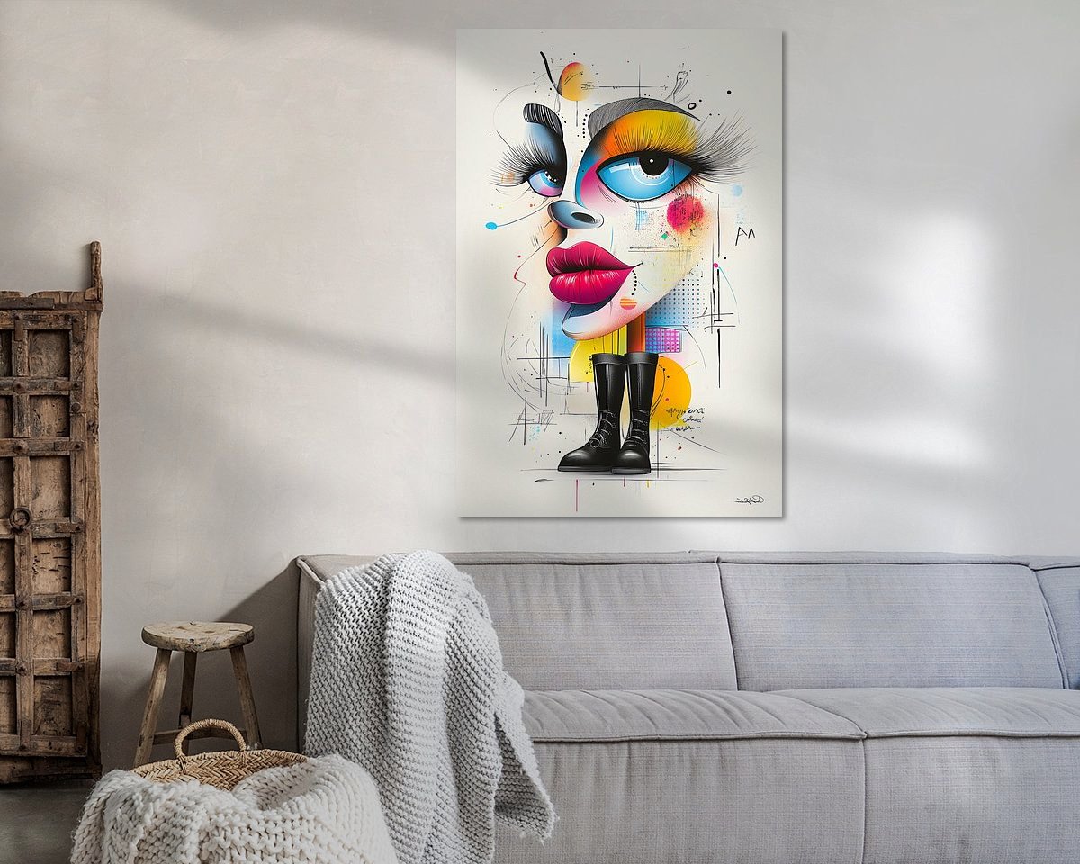 Voorbeeld van het werk in een kamer