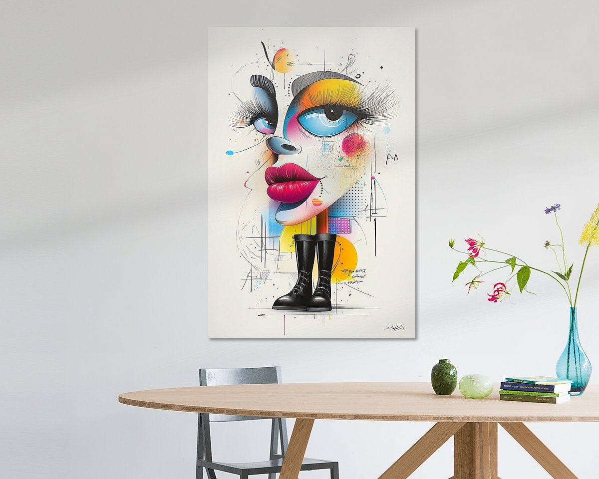 Voorbeeld van het werk in een kamer