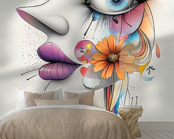 Voorbeeld van het werk in een kamer