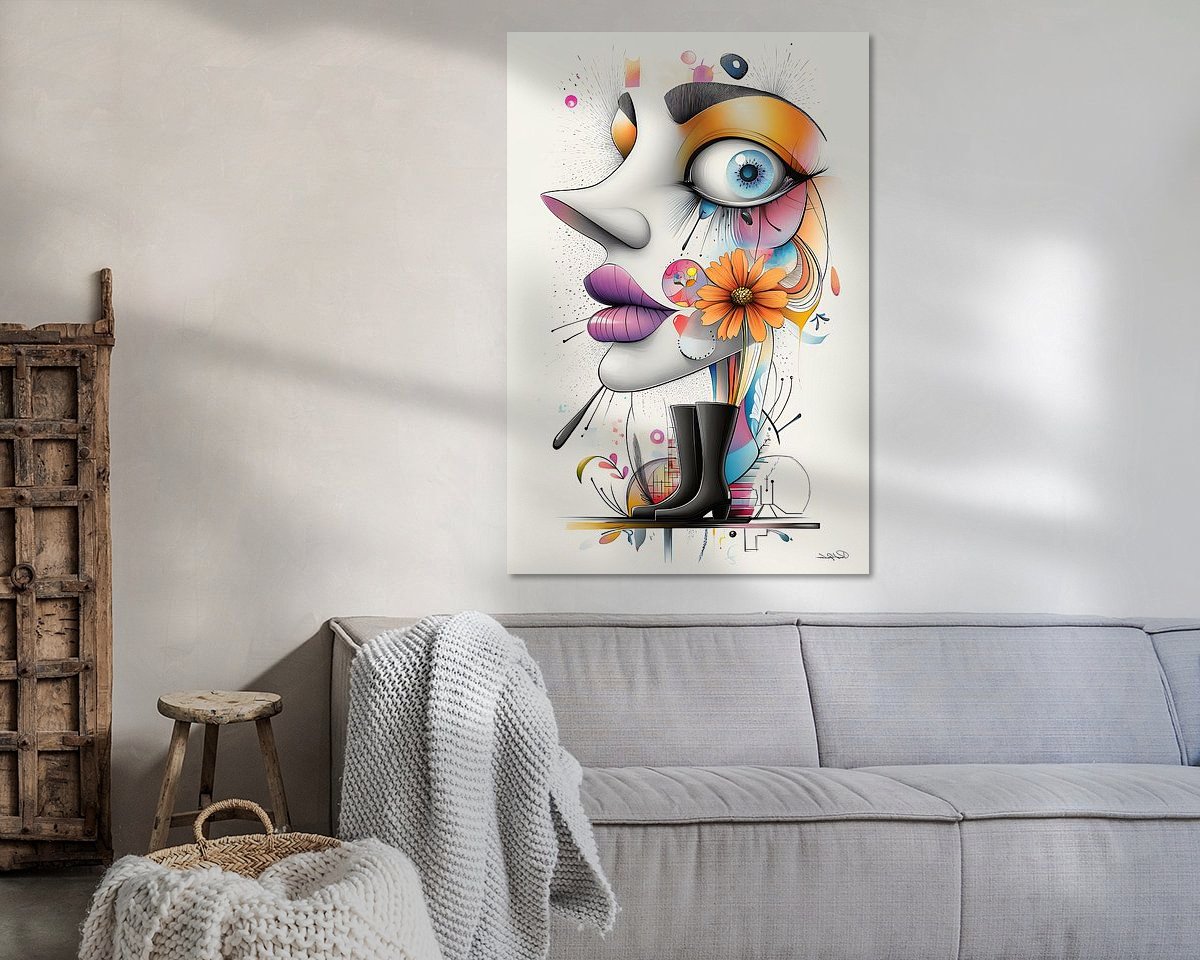 Voorbeeld van het werk in een kamer