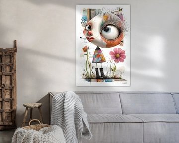 kunstachtige en grappige whimsical karikatuur