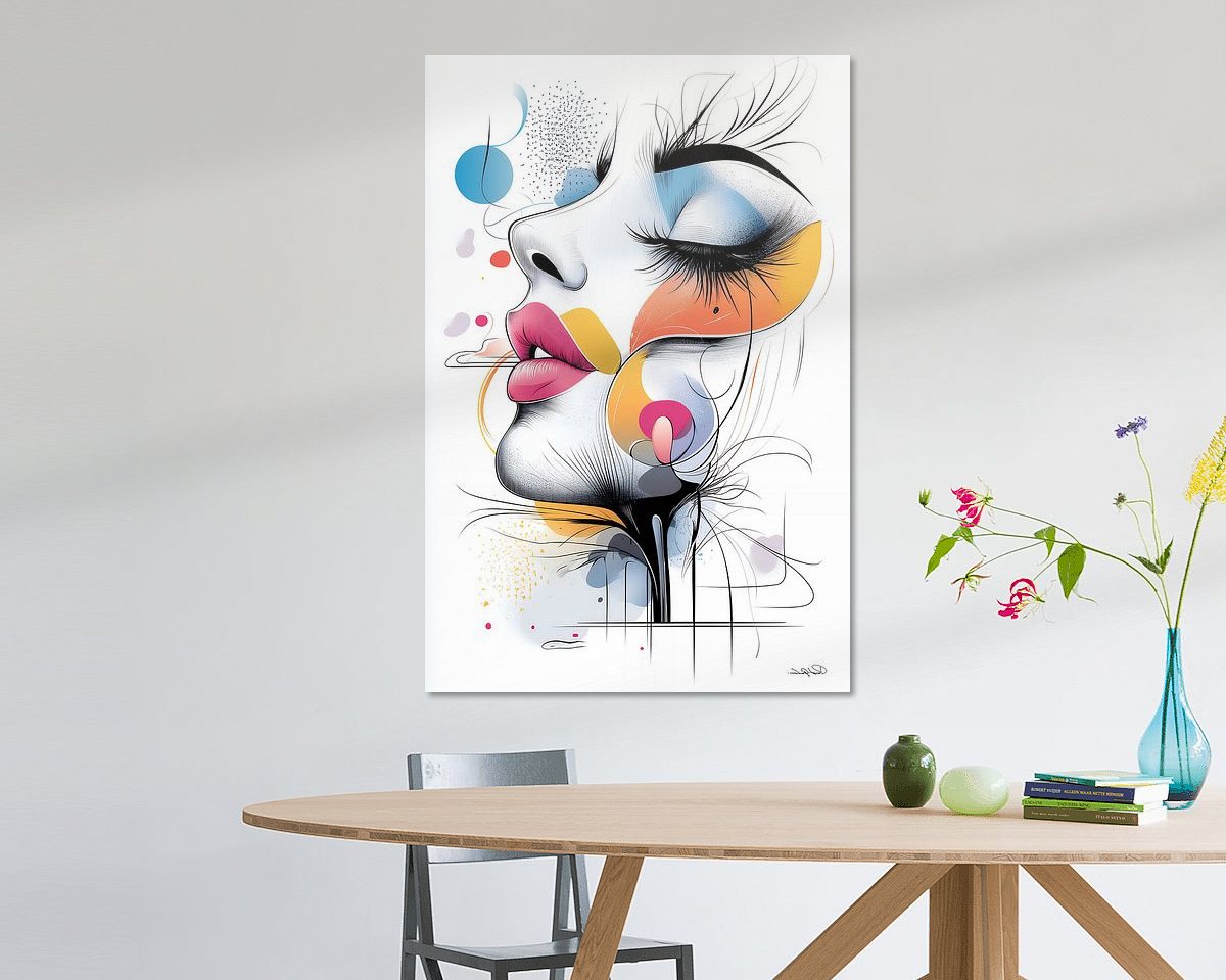 Voorbeeld van het werk in een kamer