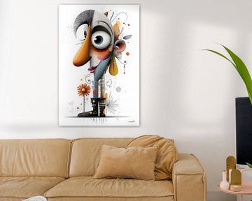kunstachtige en grappige whimsical karikatuur