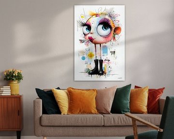 kunstachtige en grappige whimsical karikatuur