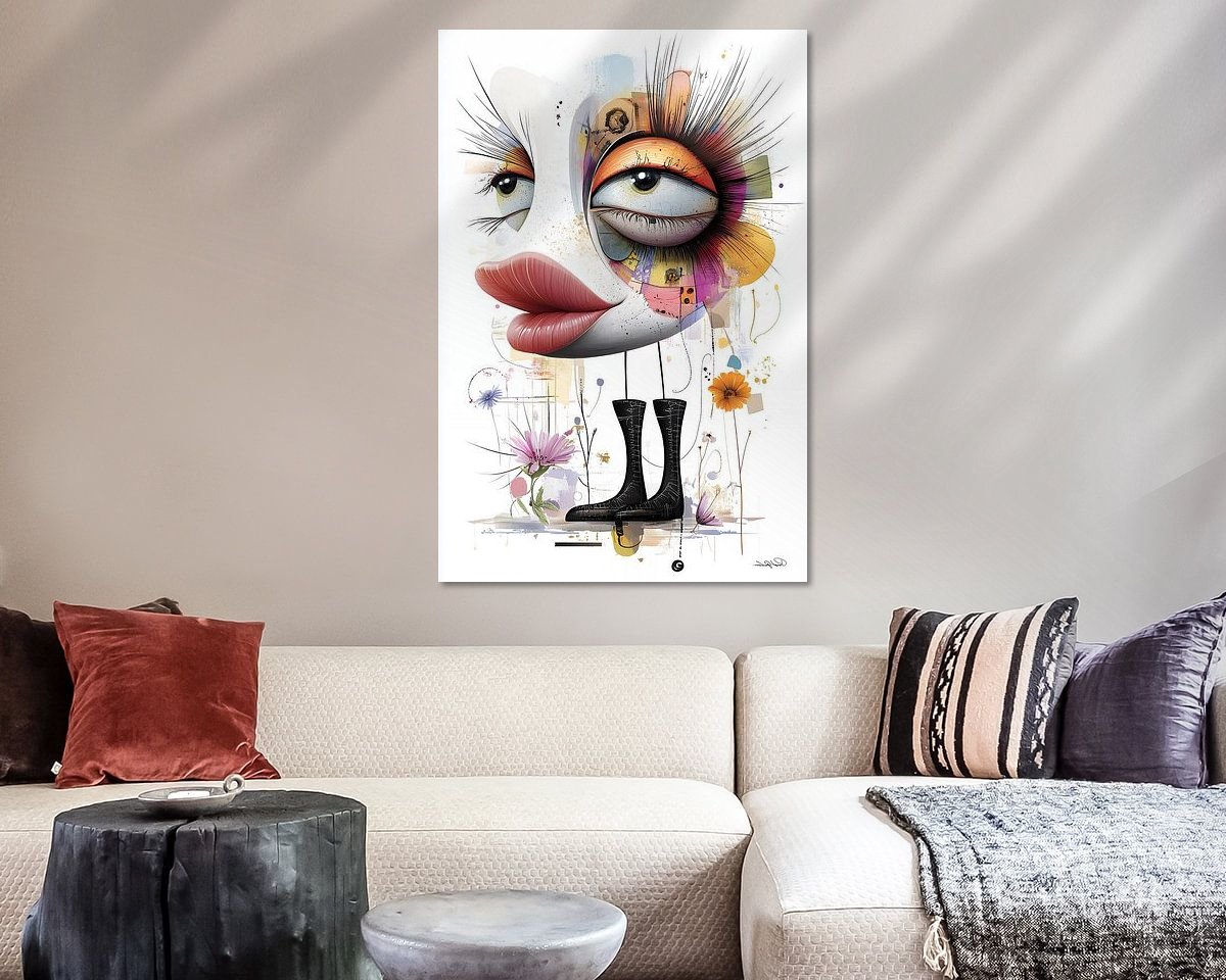 Voorbeeld van het werk in een kamer