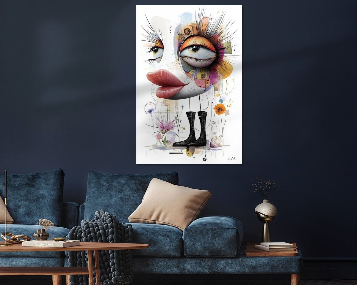 Voorbeeld van het werk in een kamer