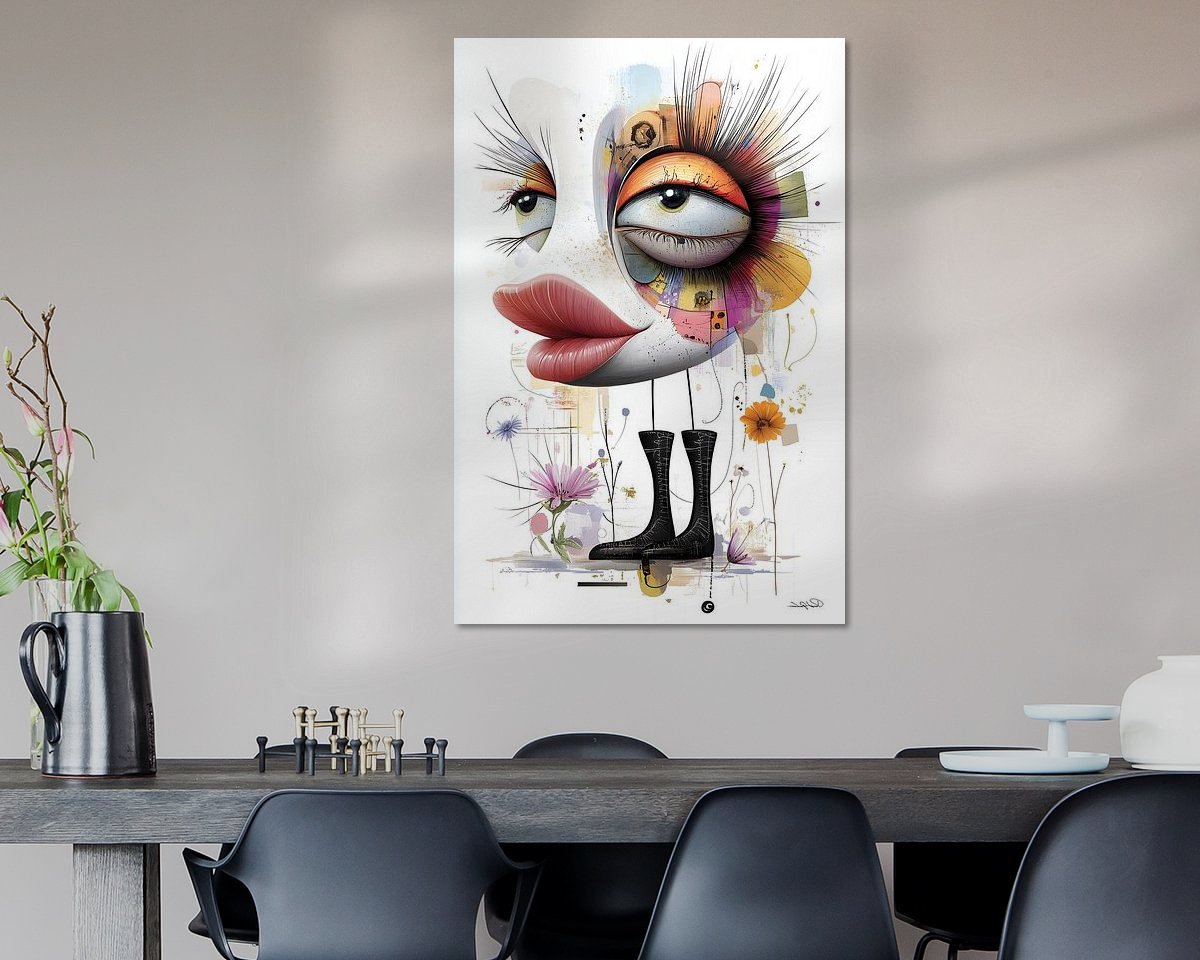 Voorbeeld van het werk in een kamer