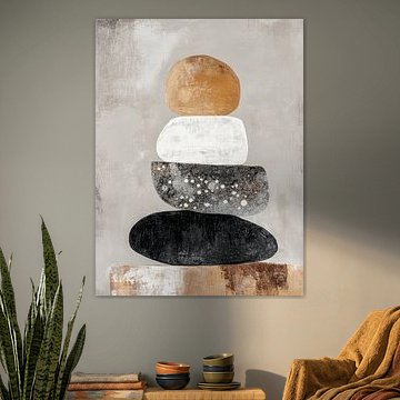 Stacked stones in Japandi style by Japandi Art Studio