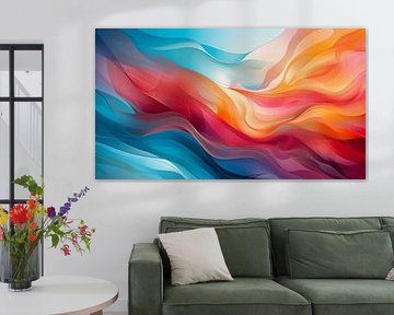 arrière-plan abstrait et coloré de vagues