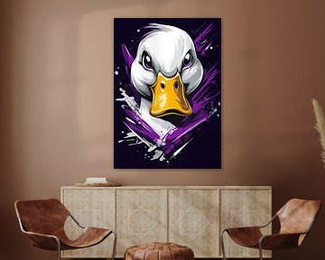 The intense gaze of a determined duck by Pixelbull Design