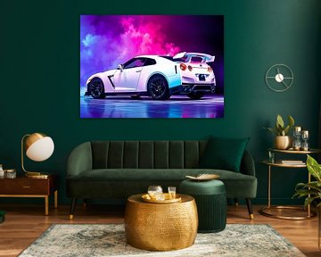 Nissan GT-R White Neon by MIROKKU
