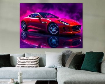 Jaguar F-Type Red Neon by MIROKKU