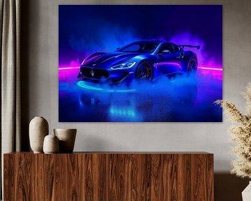 Maserati MC20 donkerblauw neon van MIROKKU