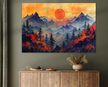 malerische japanische Kunstlandschaft