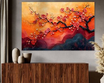 schilderachtige kunst japan bloesem abstract van Egon Zitter