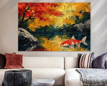malerische japanische kunst koi karpfen goldfisch