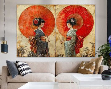 malerische japanische Kunst Geisha's