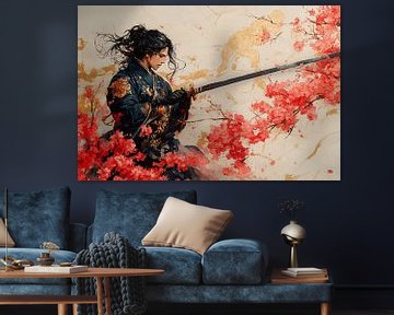 schilderachtige japanse kunst samoerai kriger veldheer van Egon Zitter
