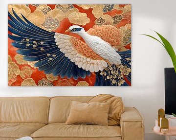 malerischer japanischer Kunstvogel