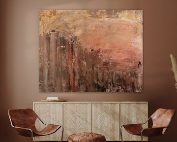 Belonging 4 - Abstract Minimalist Painting in Earth tones by Rozy art