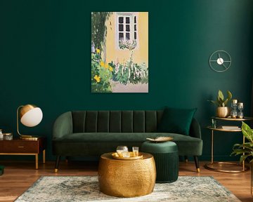 Garden Botanical Pastel Window House