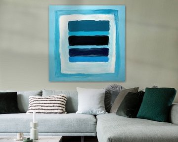 Little Box of Happiness - Minimalistische blaue abstrakte Malerei