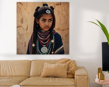 A berber girl wearing traditional clothing. by J.a Dijkstra