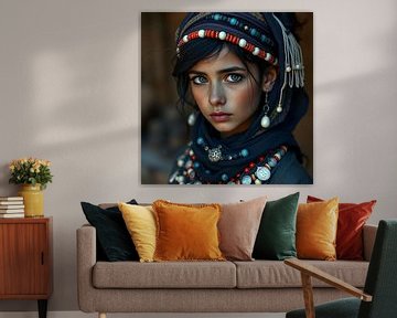 A portrait of a berber girl. by J.a Dijkstra