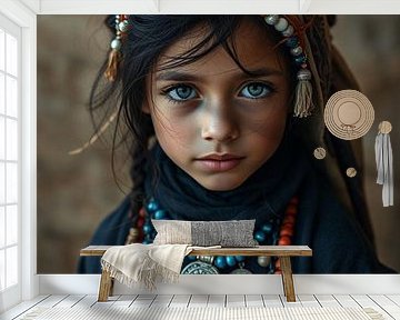 A berber girl wearing traditional clothing. by J.a Dijkstra