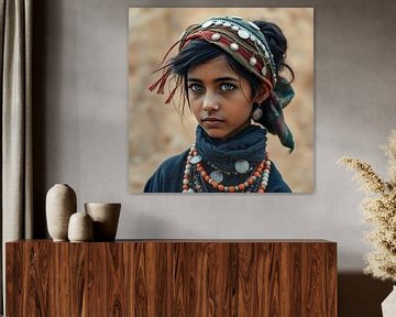 A berber girl wearing authentic clothing. by J.a Dijkstra