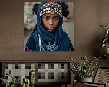 A berber girl with beautiful jewellery. by J.a Dijkstra