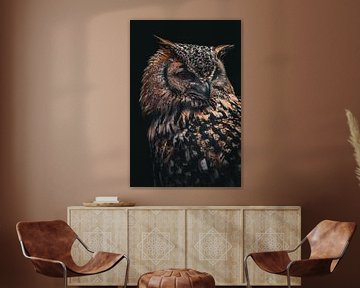 Wijze oude uil van Nienke Bot